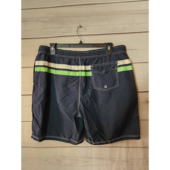 Tommy Hilfiger Mens Trunks Swim Shorts Blue Green Color Block Drawstring XXL - Picture 2 of 6